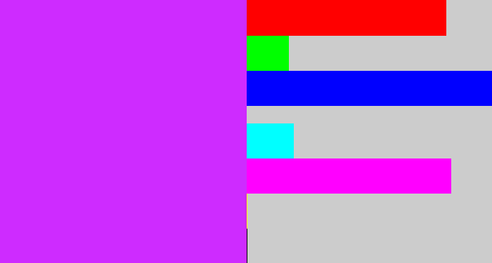 Hex color #ce2bff - neon purple