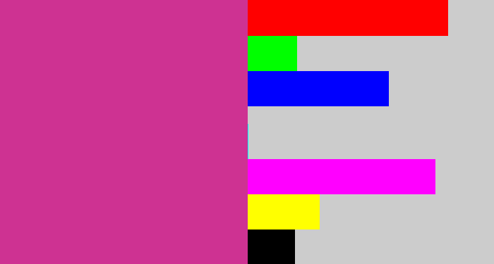 Hex color #ce3292 - darkish pink