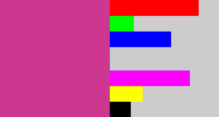 Hex color #ce3790 - darkish pink