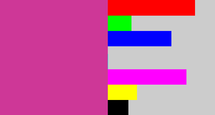 Hex color #ce3797 - darkish pink
