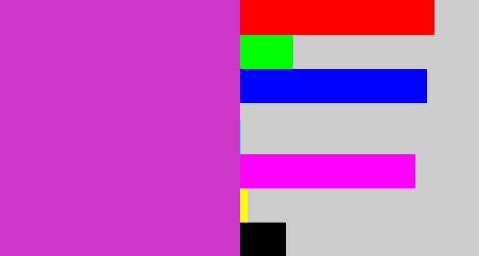 Hex color #ce37c7 - purpley pink