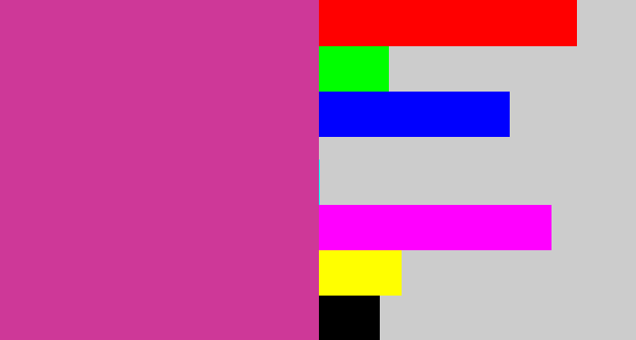 Hex color #ce3898 - darkish pink