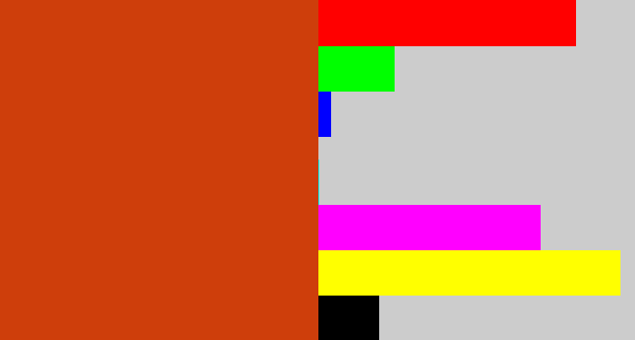 Hex color #ce3e0b - brick orange