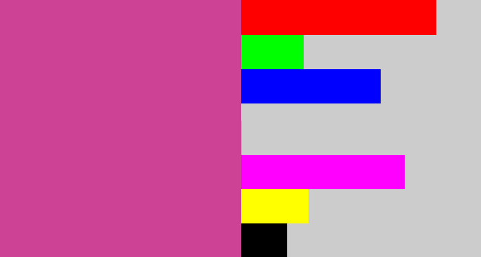Hex color #ce4295 - darkish pink