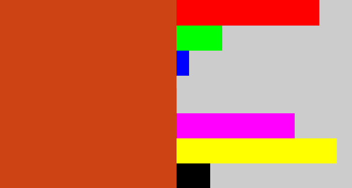 Hex color #ce4313 - brick orange