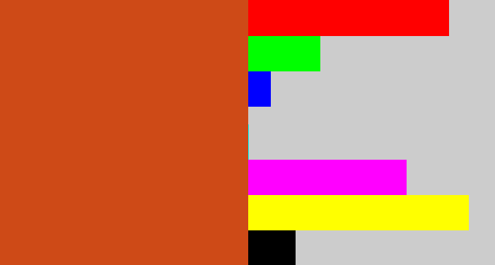 Hex color #ce4a17 - brick orange