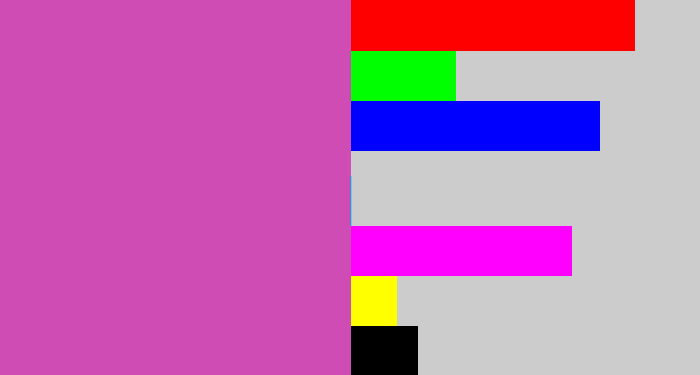 Hex color #ce4cb4 - pinky purple