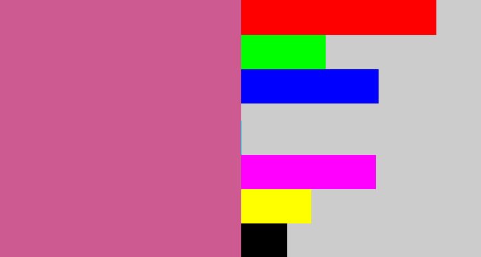 Hex color #ce5a92 - pinkish