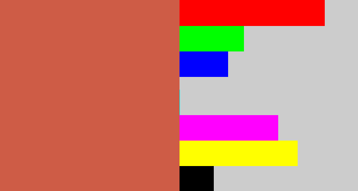 Hex color #ce5c46 - terracotta