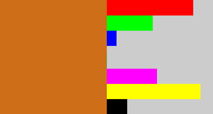 Hex color #ce6e18 - brownish orange