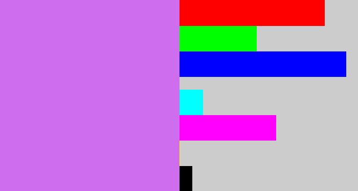 Hex color #ce6eee - light purple