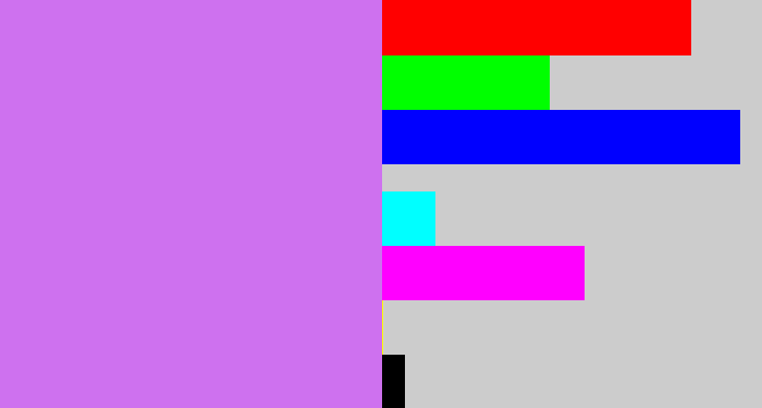 Hex color #ce71ef - light purple
