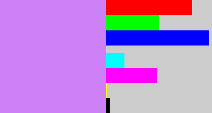 Hex color #ce80f7 - light purple