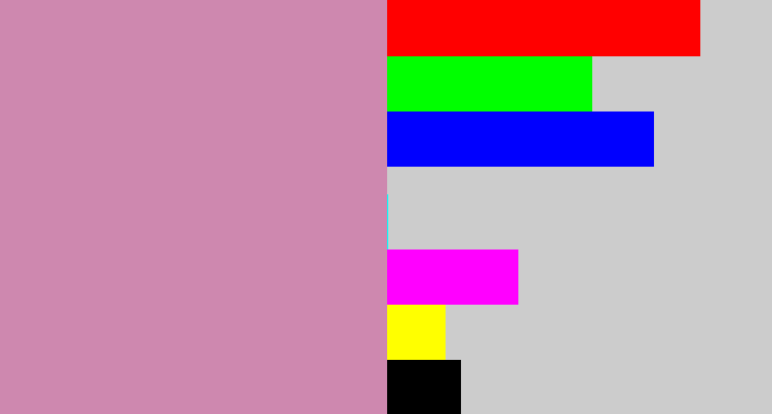 Hex color #ce88af - dull pink