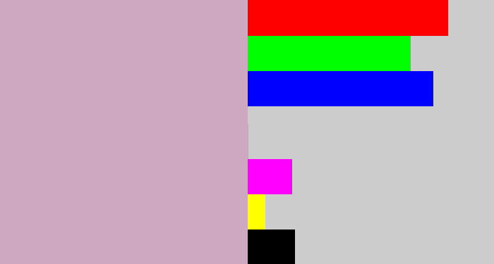 Hex color #cea8c0 - pinkish grey
