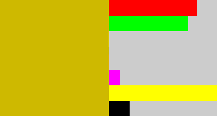 Hex color #ceb900 - mustard