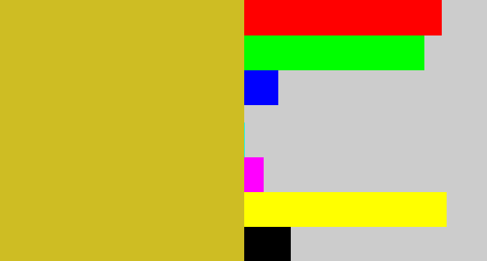 Hex color #cebd23 - puke yellow