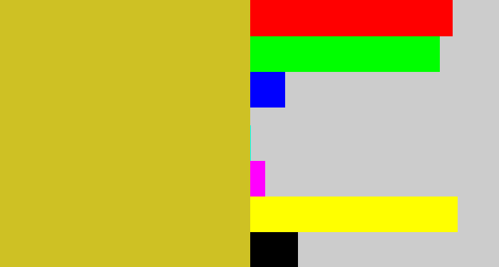 Hex color #cec124 - vomit yellow