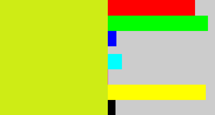 Hex color #ceec15 - greeny yellow