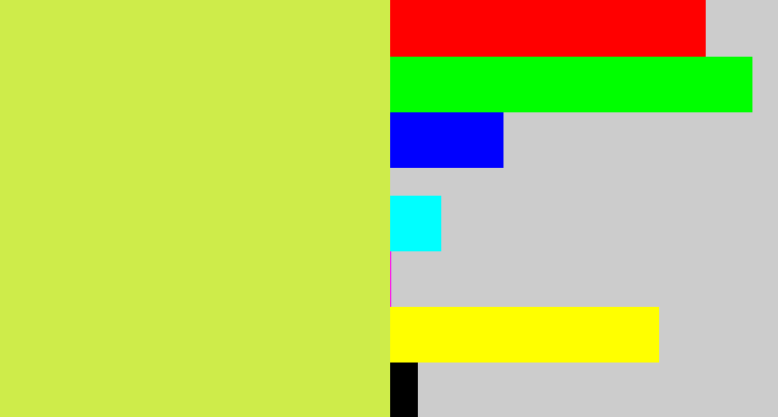 Hex color #ceec4a - yellow/green