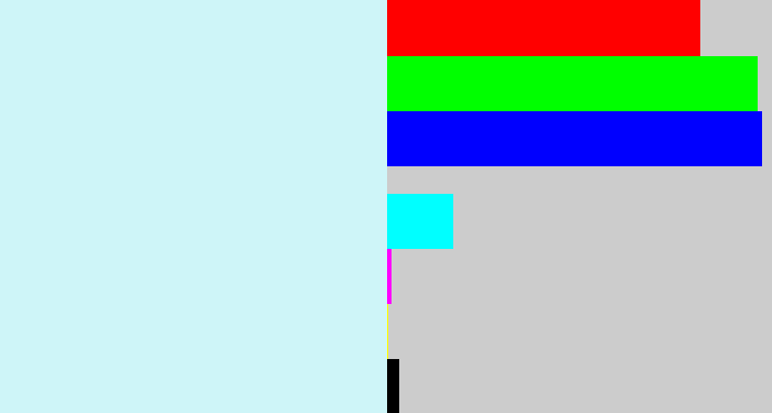 Hex color #cef5f8 - pale blue