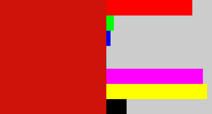 Hex color #cf130b - scarlet