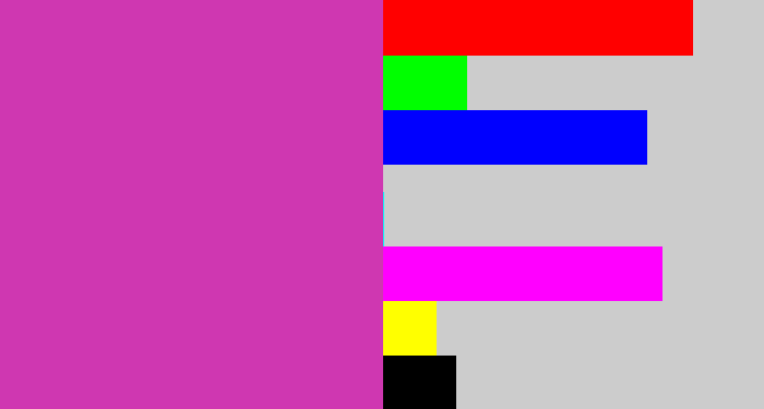 Hex color #cf37b1 - purpley pink