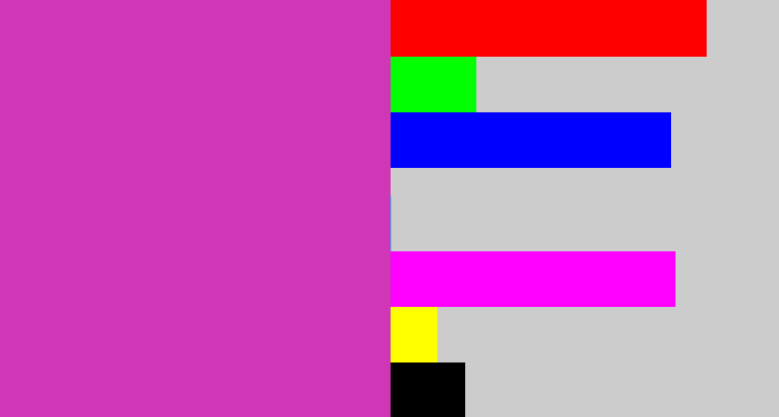 Hex color #cf37b7 - purpley pink
