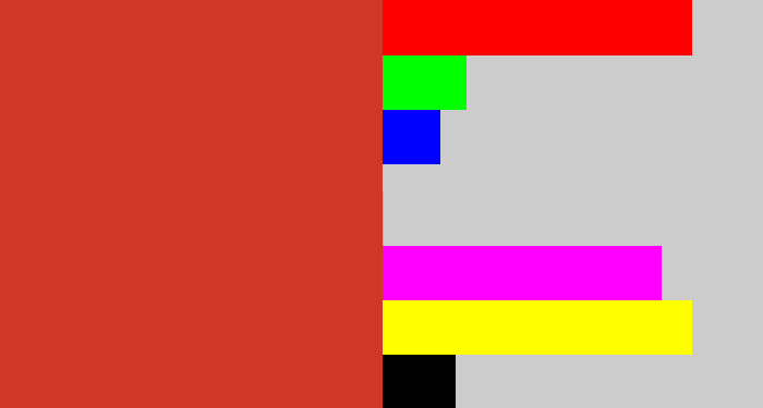 Hex color #cf3827 - reddish