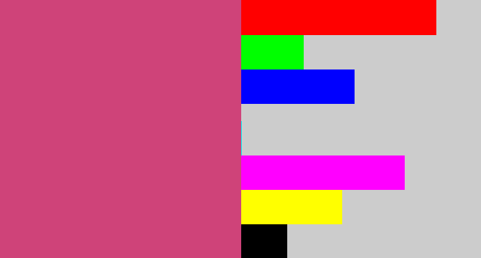 Hex color #cf4379 - darkish pink