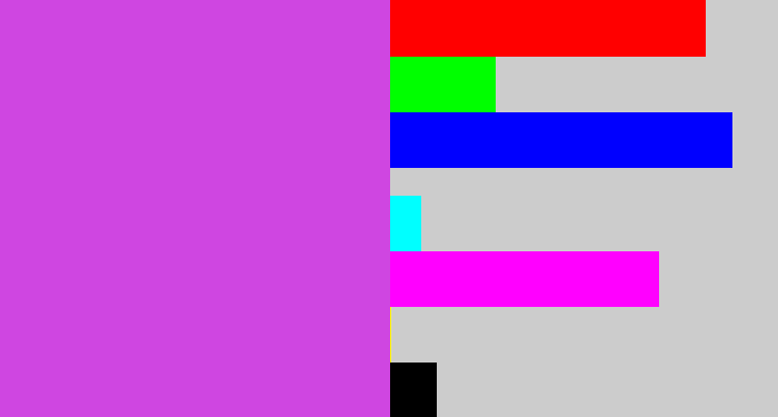 Hex color #cf46e1 - pinkish purple