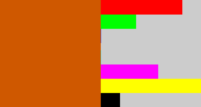 Hex color #cf5800 - rusty orange
