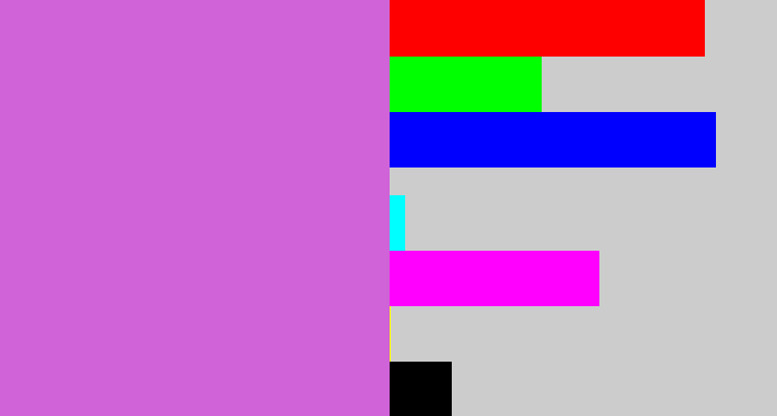 Hex color #cf63d7 - pink purple