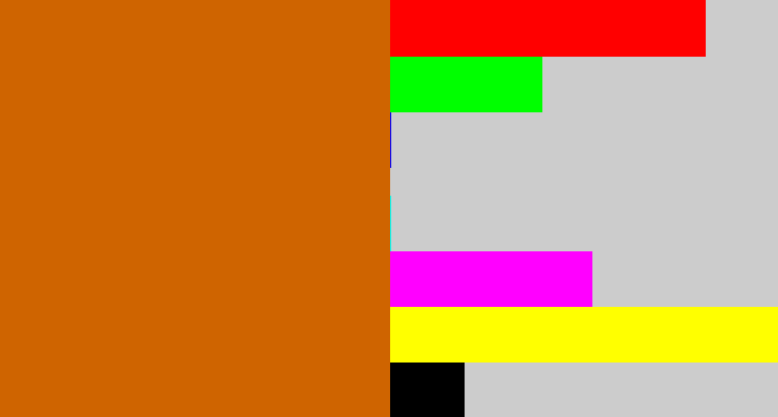 Hex color #cf6400 - browny orange