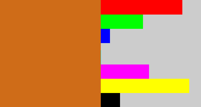 Hex color #cf6c18 - brownish orange