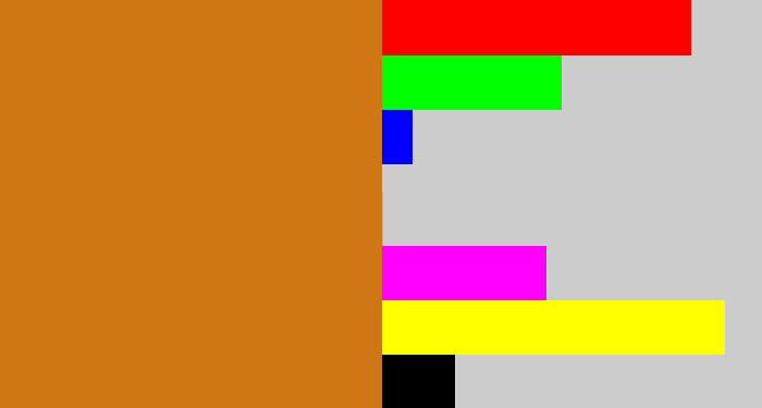 Hex color #cf7714 - brownish orange