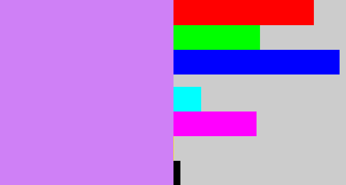 Hex color #cf80f6 - light purple