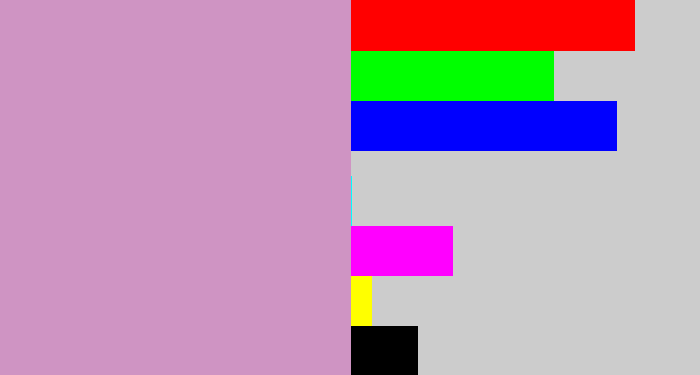 Hex color #cf94c3 - lavender pink