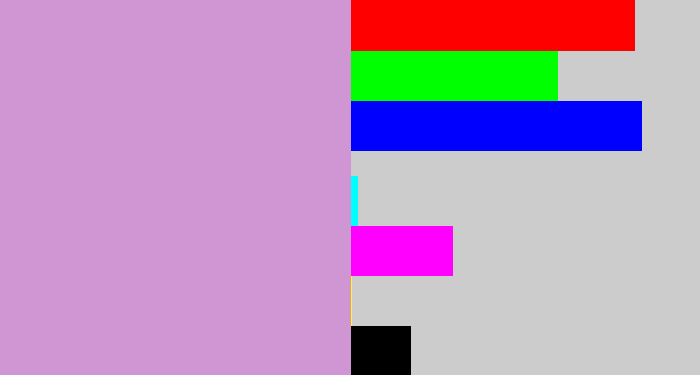 Hex color #cf96d3 - lavender pink