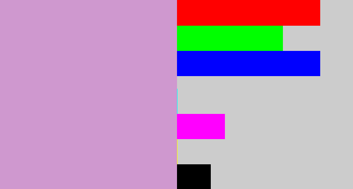 Hex color #cf98cf - lavender pink