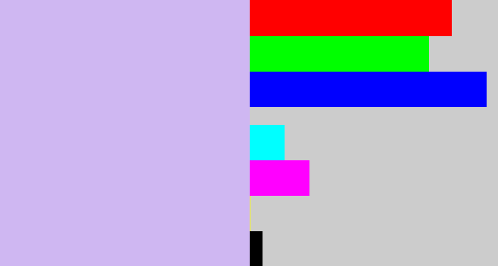 Hex color #cfb7f2 - pale violet
