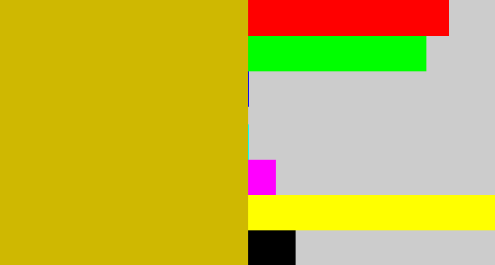 Hex color #cfb801 - mustard