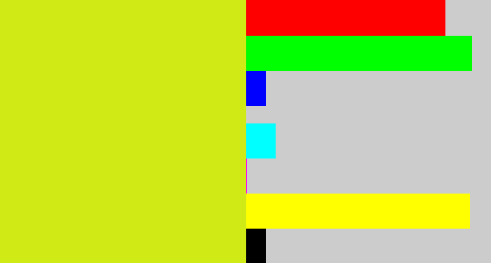 Hex color #cfea15 - sickly yellow