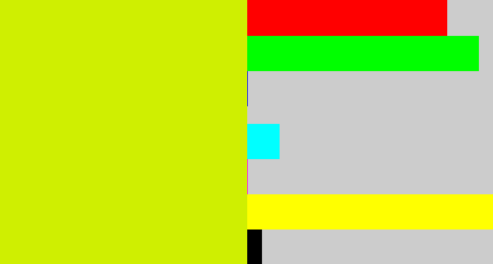 Hex color #cfef01 - greenish yellow