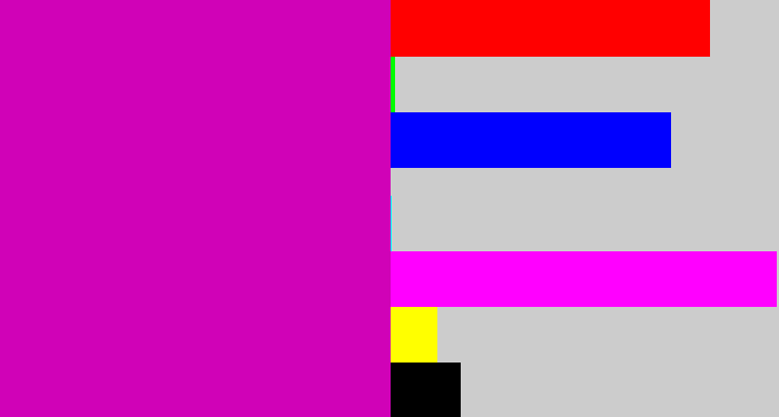 Hex color #d002b7 - hot magenta