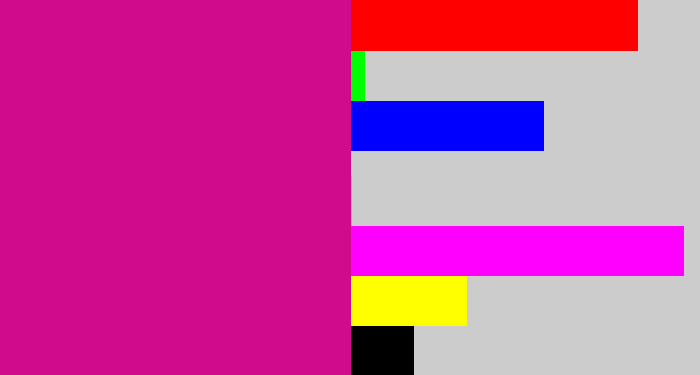 Hex color #d00b8c - magenta