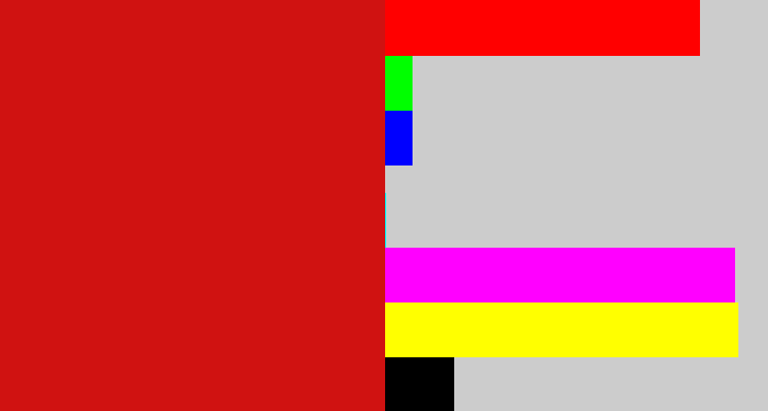 Hex color #d01211 - scarlet