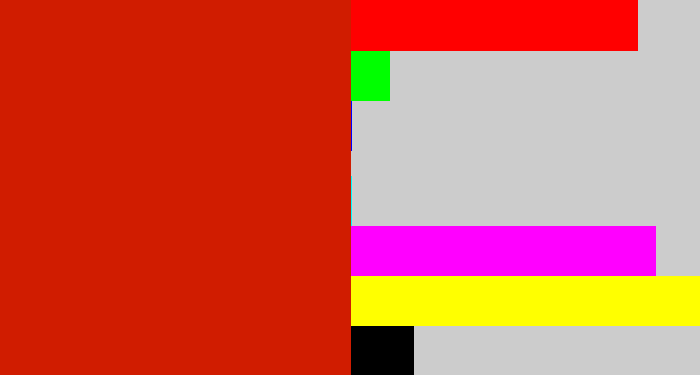 Hex color #d01c00 - tomato red