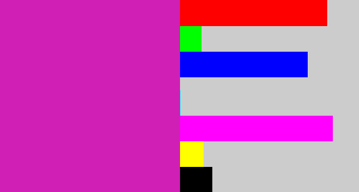 Hex color #d01fb5 - purpley pink