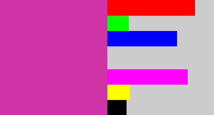 Hex color #d033a5 - purpley pink
